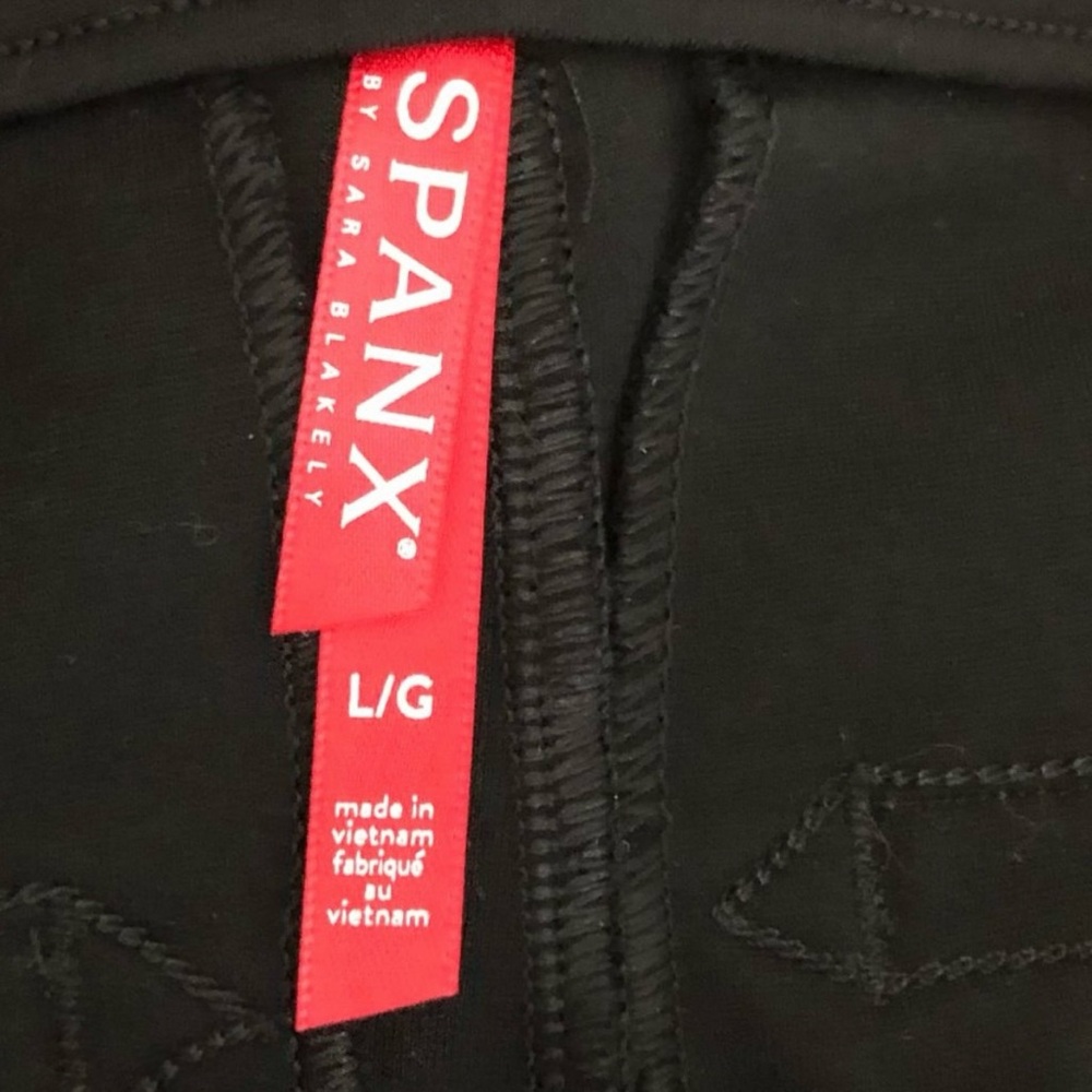SPANX Back-Seam Skinny Ponte Pants Black Size L Smoothing Pull-On - Picture 6 of 9